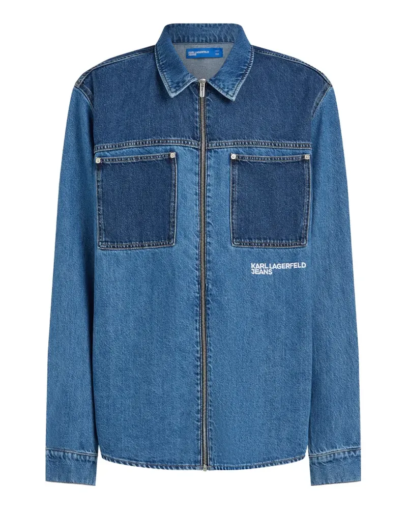 Karl Lagerfeld Hemdjacke mit Brusttaschen - Blau Blau