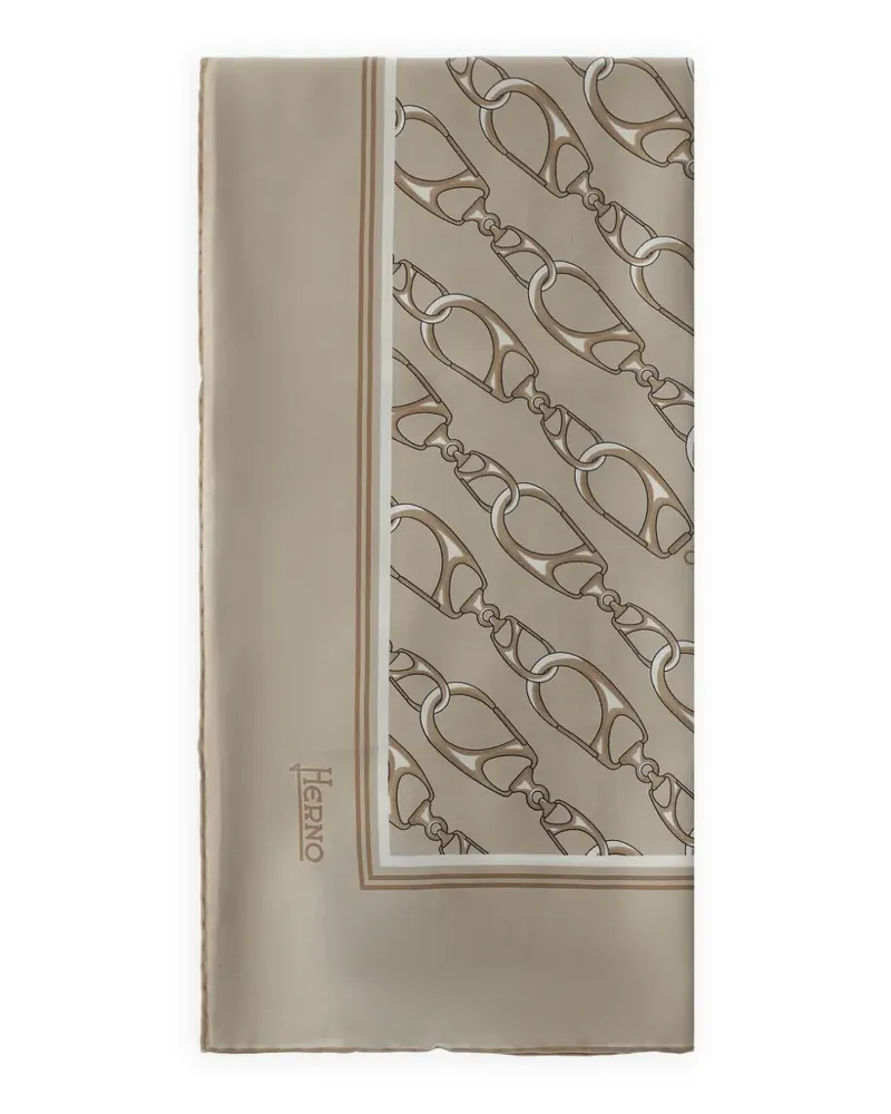 Herno graphic-print silk scarf - Nude Nude