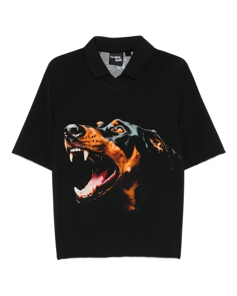ksubi Poloshirt mit Hunde-Print - Schwarz Schwarz