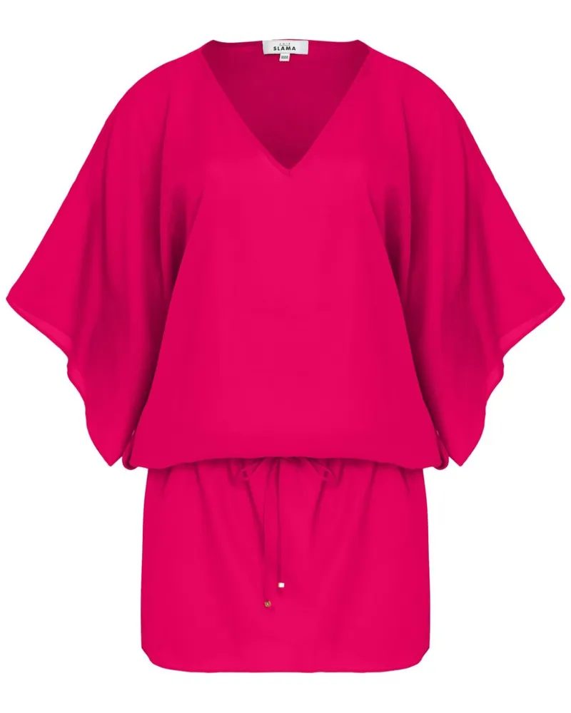 Amir Slama Mini-Strandkleid mit V-Ausschnitt - Rosa Rosa