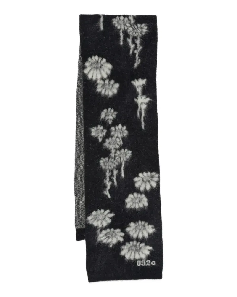 032c melting daisies scarf - Schwarz Schwarz