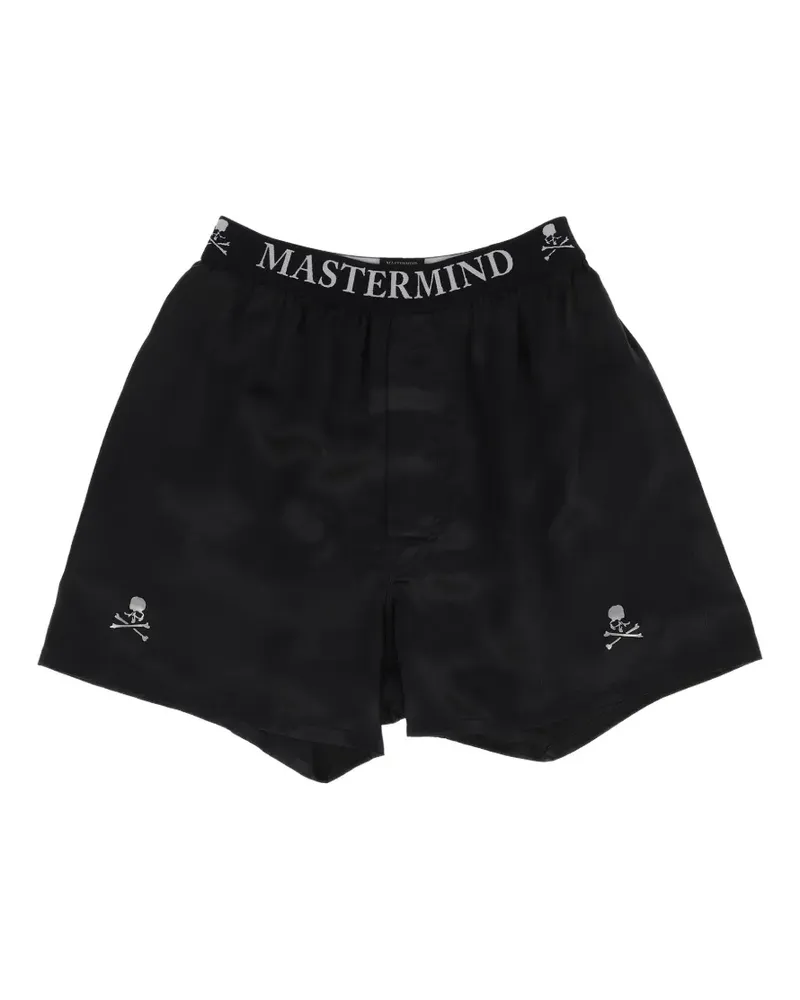 Mastermind World logo-embroidered silk boxers set - Schwarz Schwarz
