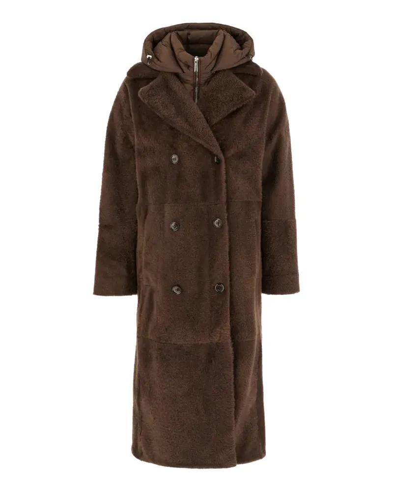 MOORER hooded double-breasted coat - Braun Braun