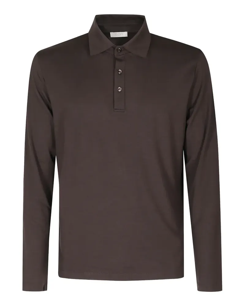 Seventy long-sleeve wool polo shirt - Braun Braun