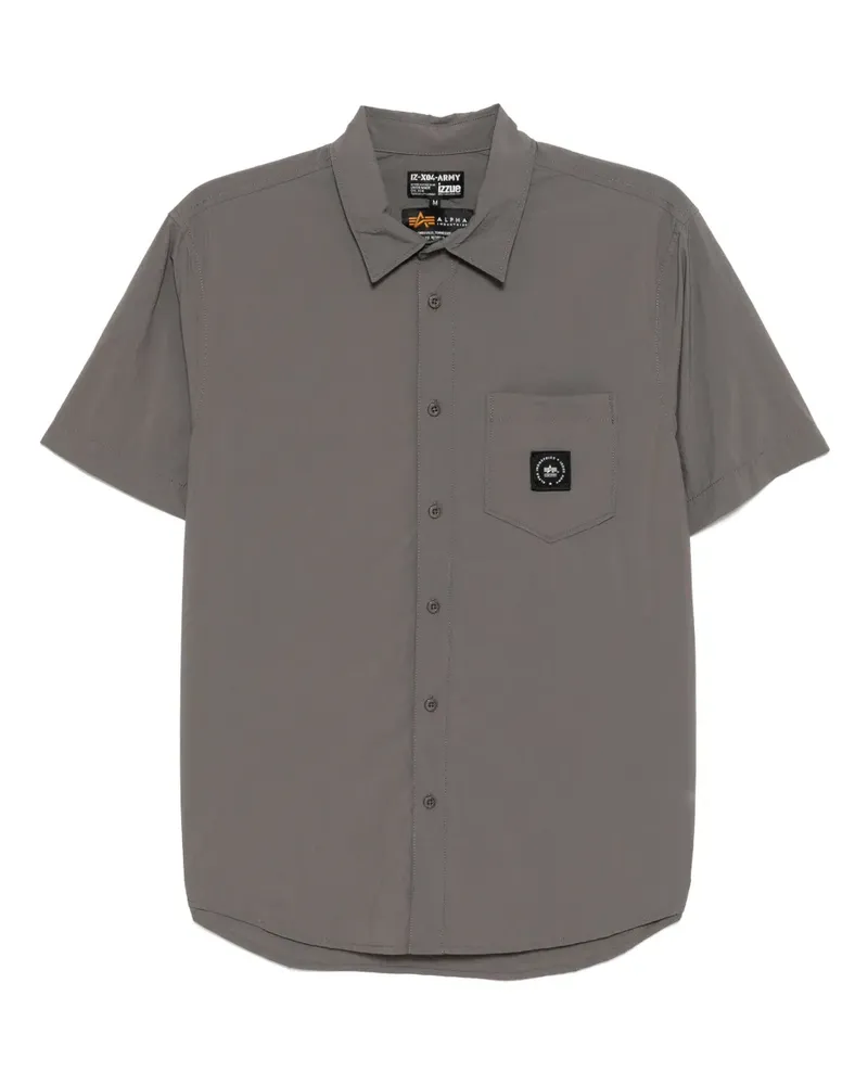 Izzue Hemd mit Logo-Patch - Grau Grau