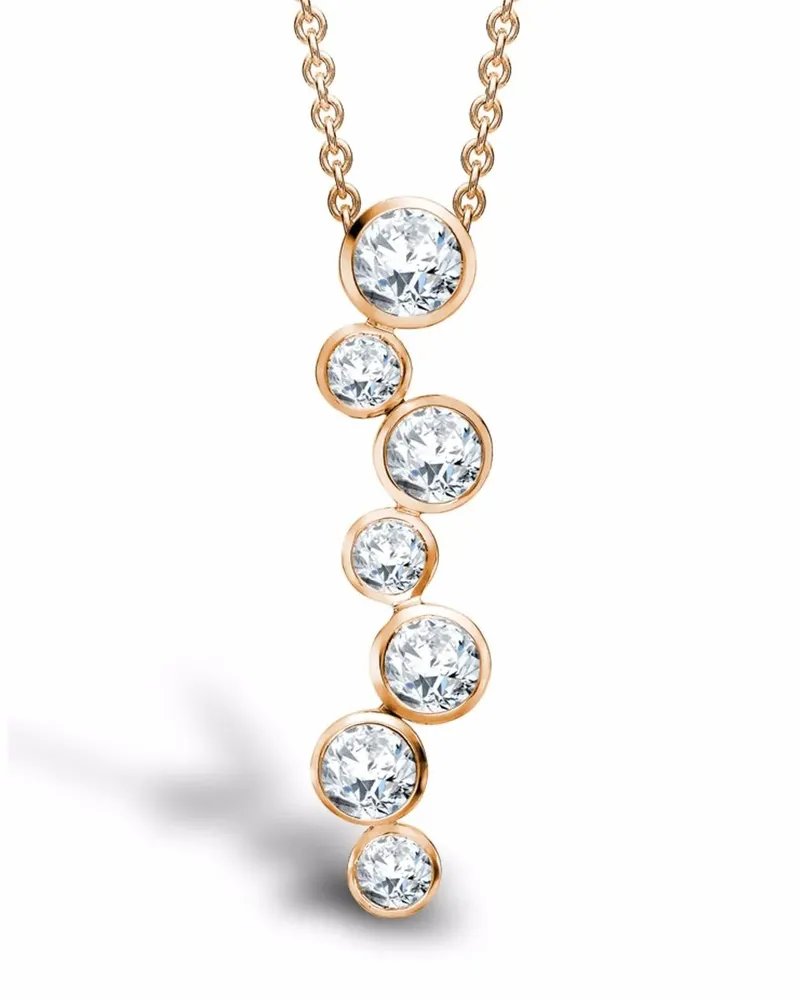 Pragnell 18kt Bubbles Rotgoldhalskette mit Diamanten - Rosa Rosa