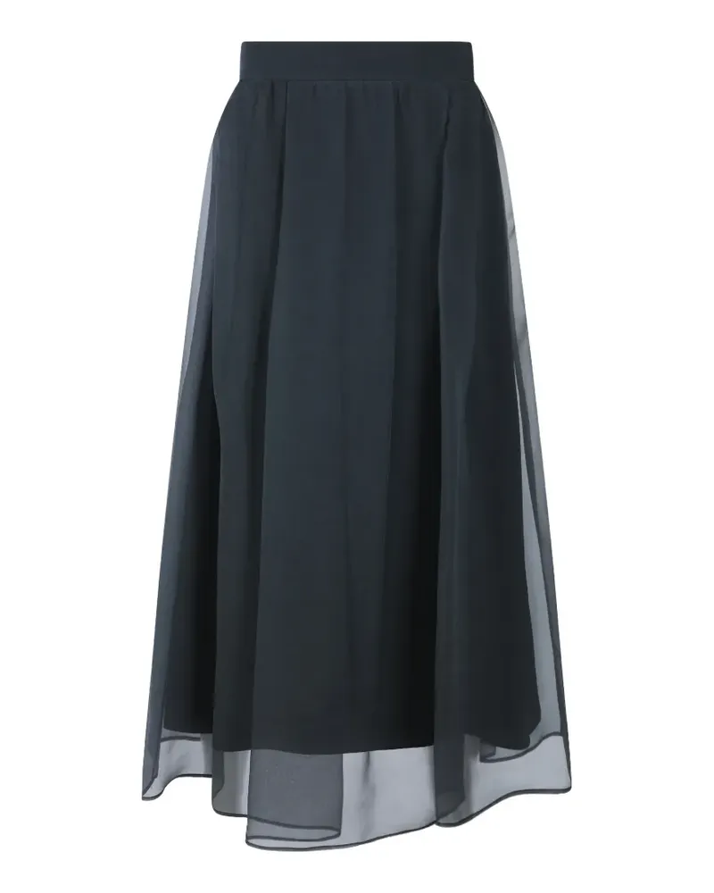 Brunello Cucinelli sheer silk skirt - Schwarz Schwarz