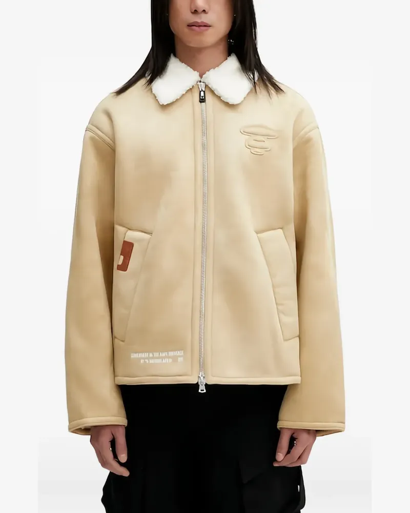 BAPE appliqué collar jacket - Nude Nude