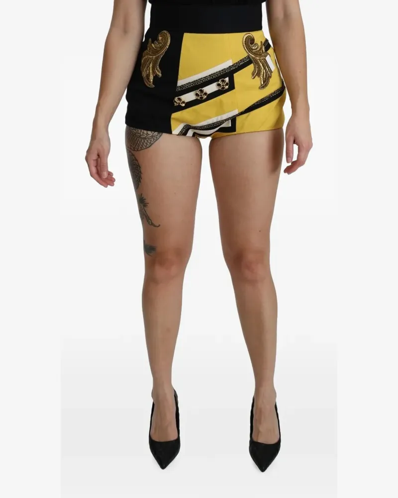 Dolce & Gabbana embroidered crystal-embellished shorts - Gelb Gelb