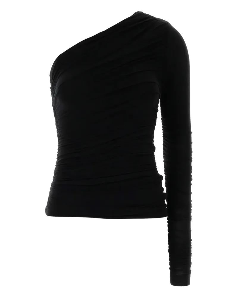 AGOLDE one-shoulder ruched top - Schwarz Schwarz