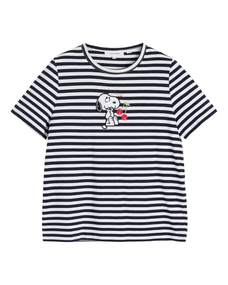 Chinti & Parker Snoopy Breton Cherry T-Shirt - Blau Blau