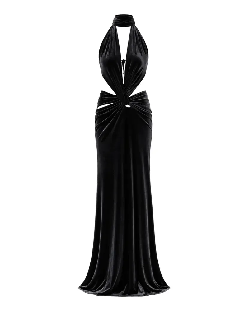 Amazuìn Kalisa cut-out velvet maxi dress - Schwarz Schwarz
