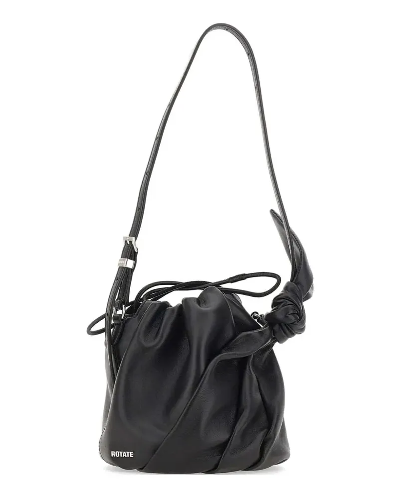 ROTATE Birger Christensen mini Bon Bon knot-detail leather shoulder bag - Schwarz Schwarz