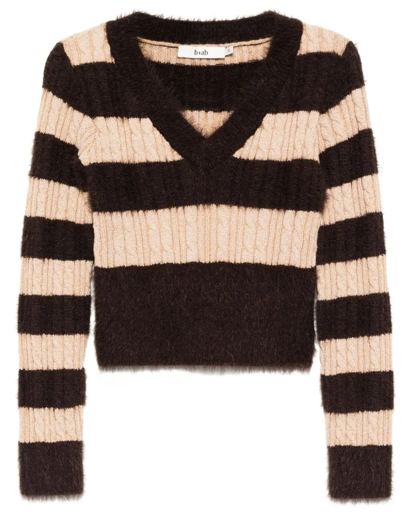 b+ab Pullover mit Schaldetail - Braun Braun
