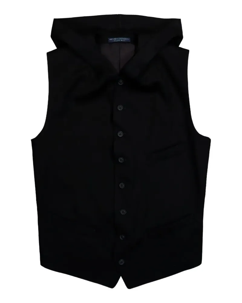 Yohji Yamamoto hooded button waistcoat - Schwarz Schwarz