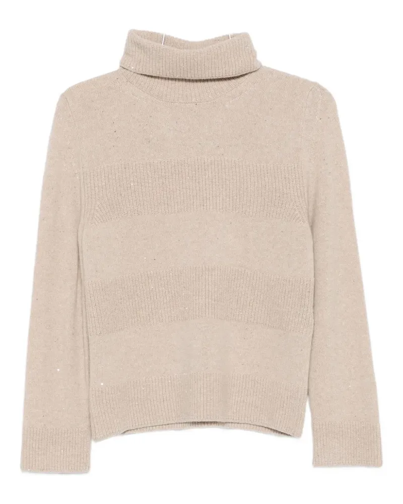D.EXTERIOR striped roll-neck sweater - Nude Nude