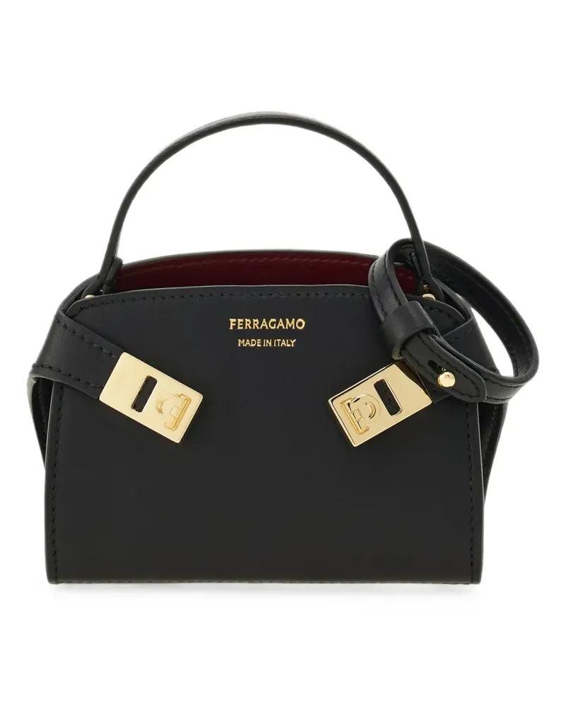 Ferragamo Mini Hug top handle bag charm - Schwarz Schwarz