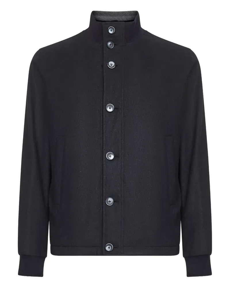Herno high-neck buttoned jacket - Blau Blau