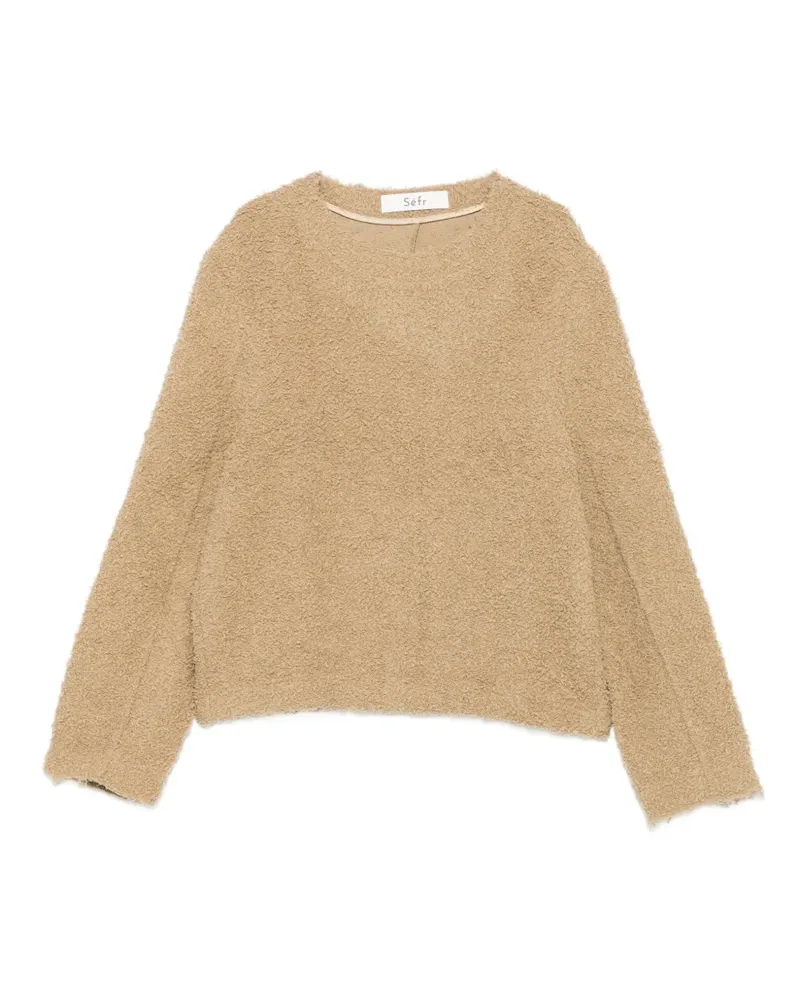 Séfr Texturierter Pullover mit V-Ausschnitt - BEIGE Beige