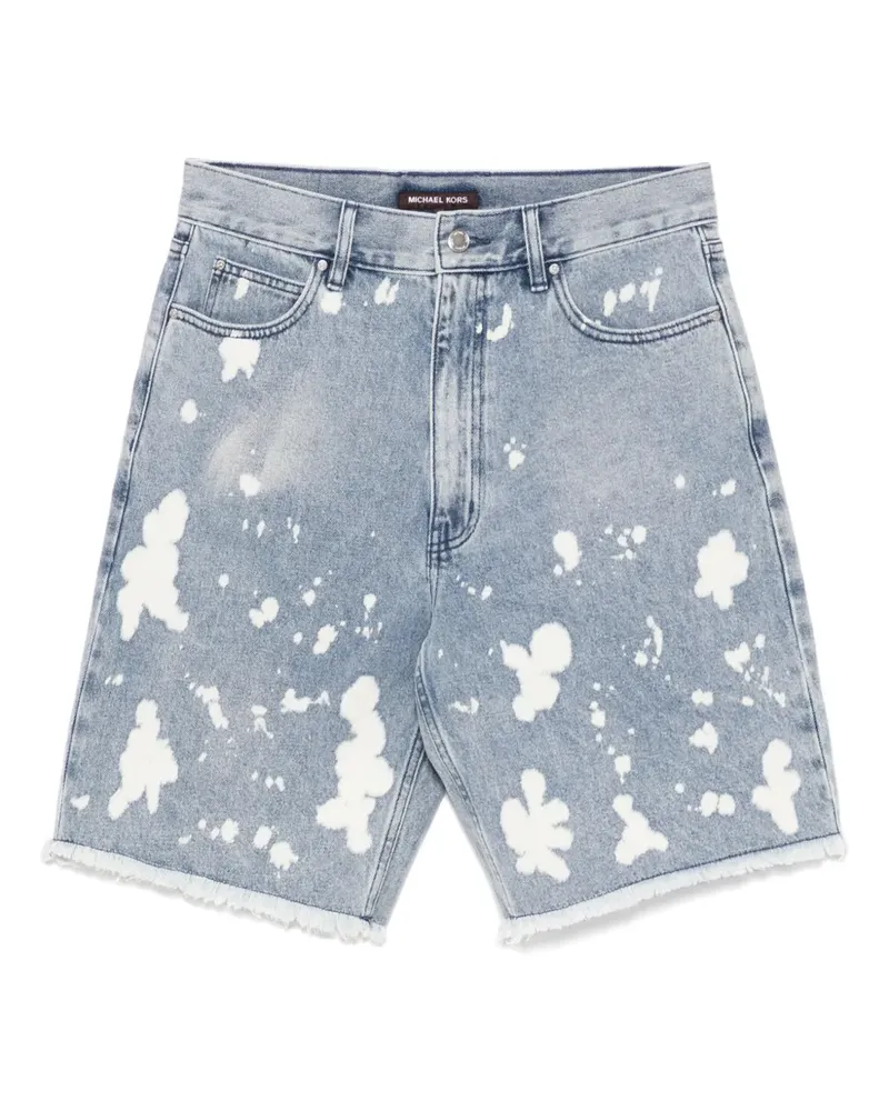 Michael Kors Ausgefranste Jeans-Shorts mit Farbklecks-Print - Blau Blau