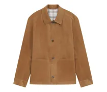 Geknöpfte Lederjacke aus Wildleder - Nude