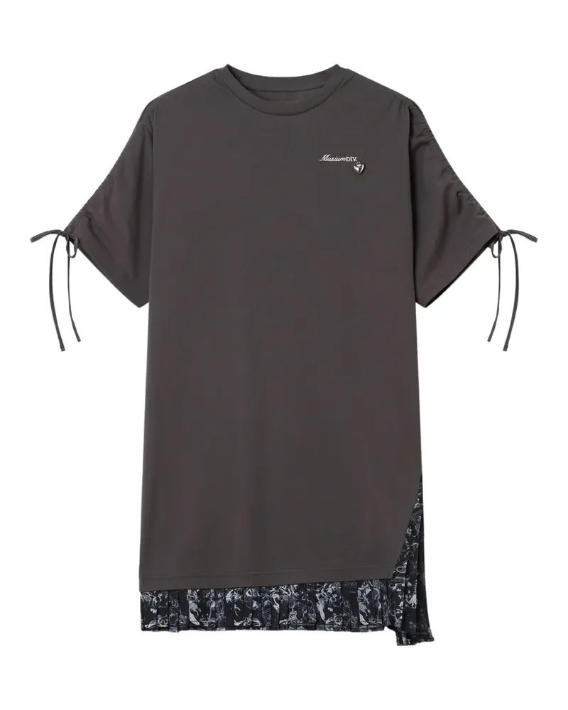 Musium Div. Faltenkleid mit Schleifendetail - Grau Grau