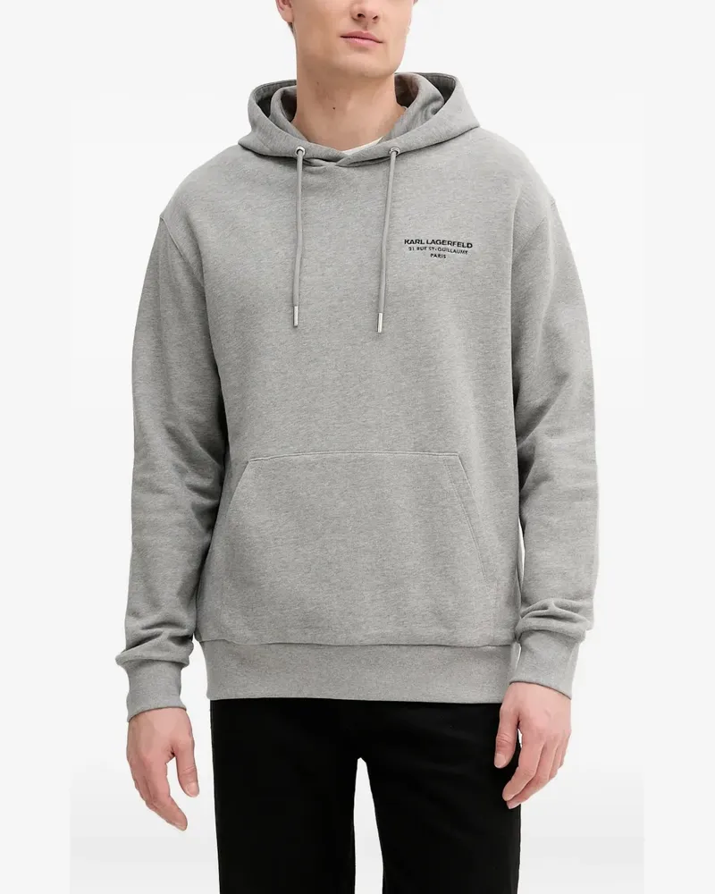 Karl Lagerfeld Hoodie mit Logo-Stickerei - Grau Grau