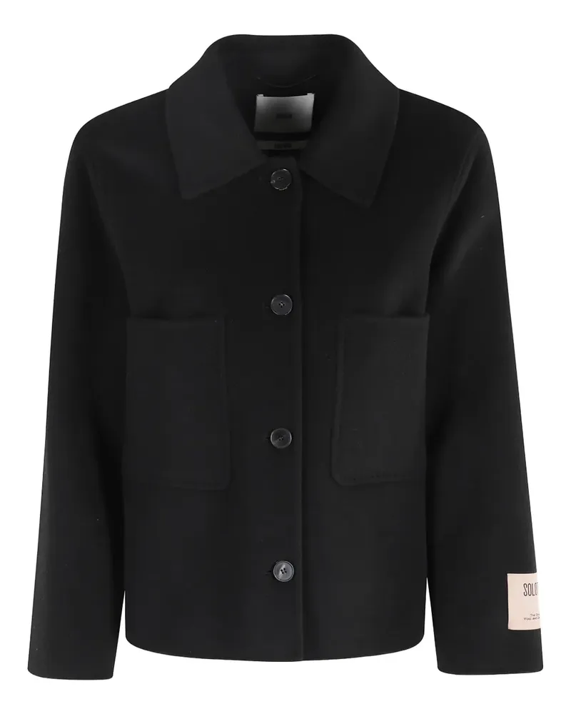 SOLOTRE button patch-pocket jacket - Schwarz Schwarz