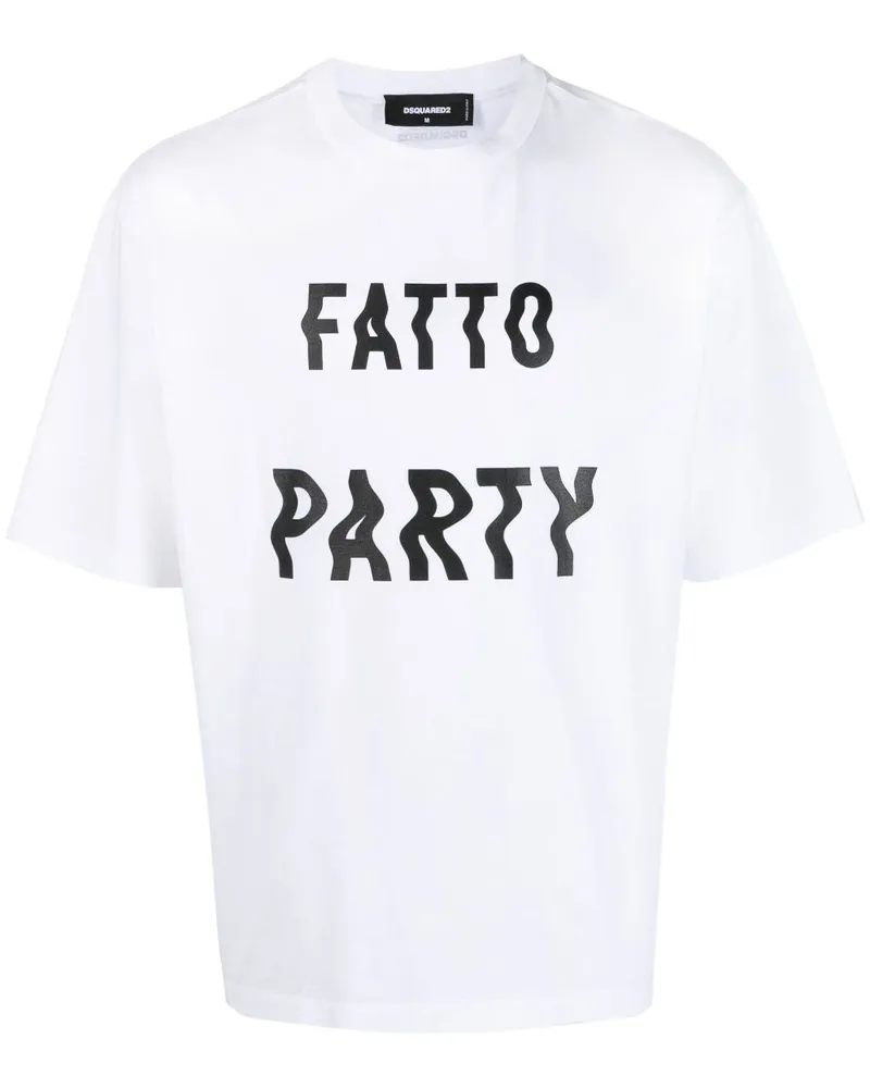 Dsquared2 T-Shirt mit Text-Print - Weiß Weiß