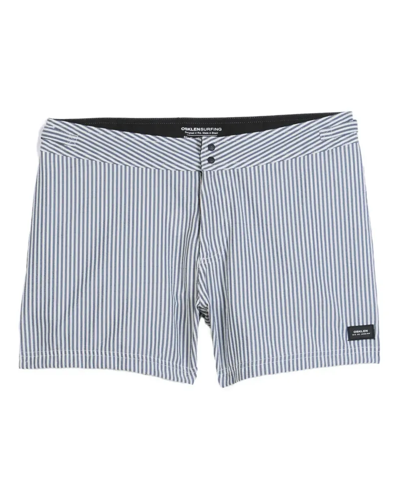 Osklen Gestreifte Litoral Badeshorts mit Knöpfen - Grau Grau