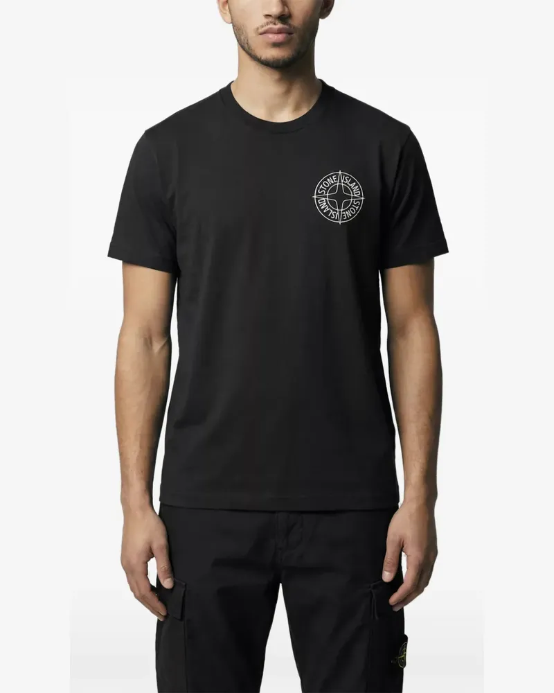 Stone Island T-Shirt mit Logo-Detail - Schwarz Schwarz
