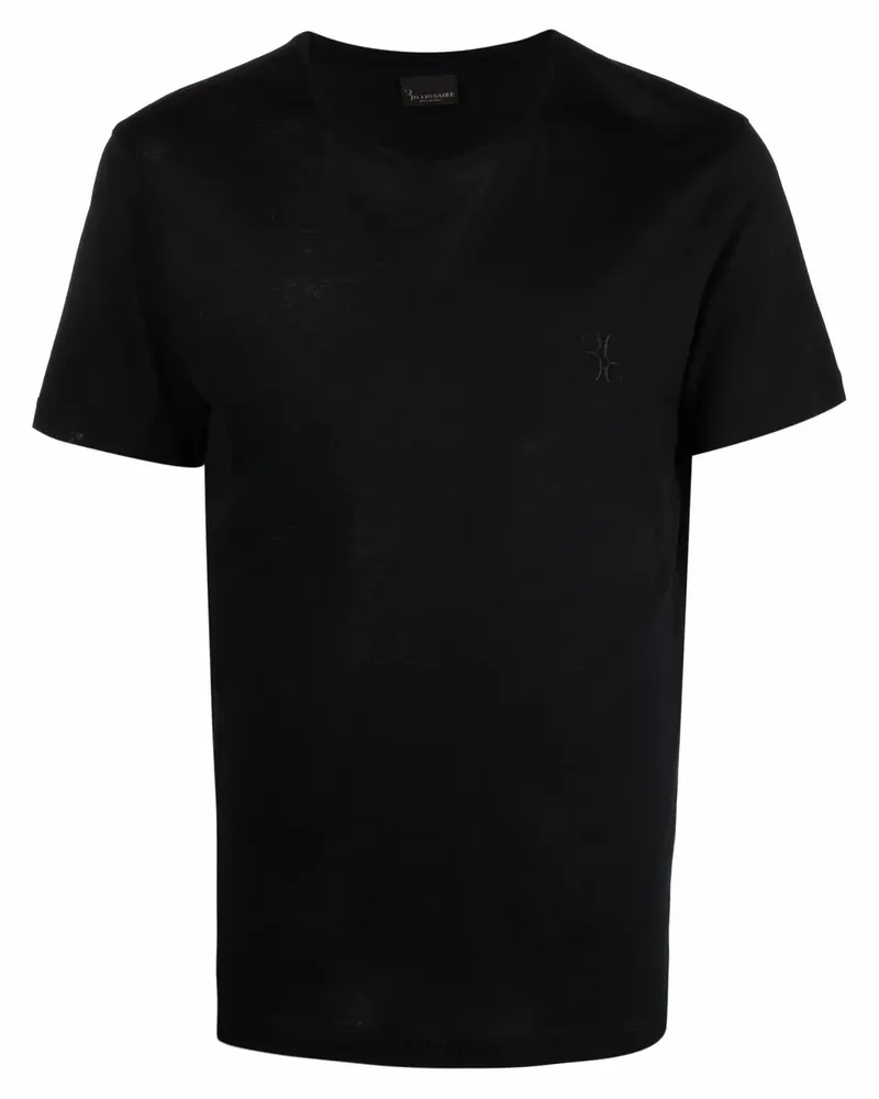 Billionaire T-Shirt mit Logo-Stickerei - Schwarz Schwarz