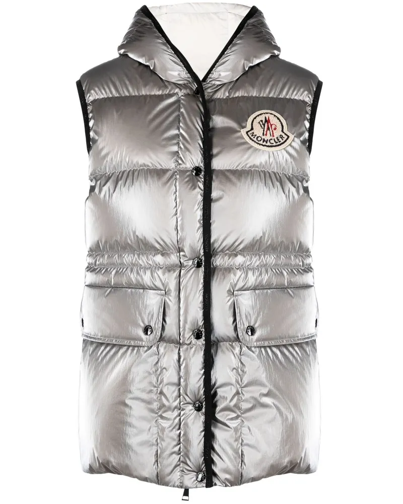 Moncler Hera Daunenweste mit Kapuze - Silber Silber