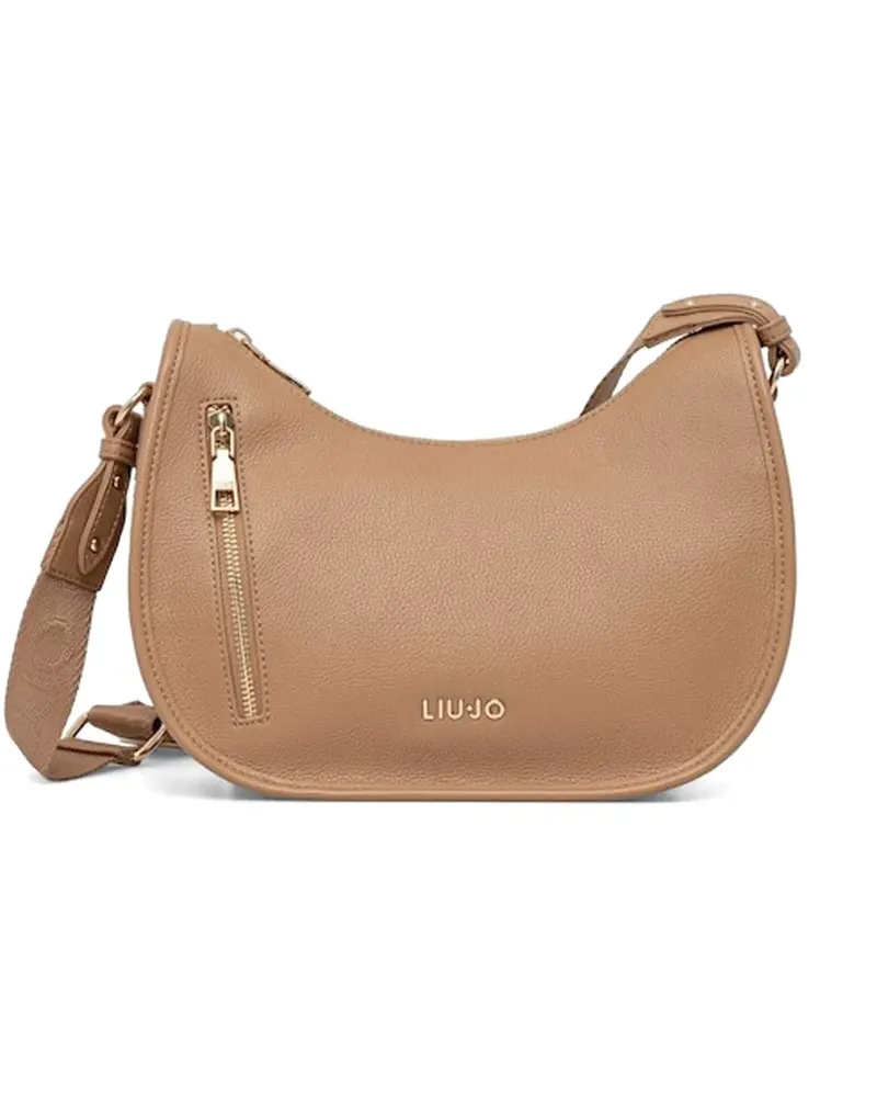 Liu Jo zip logo crossbody bag - Nude Nude