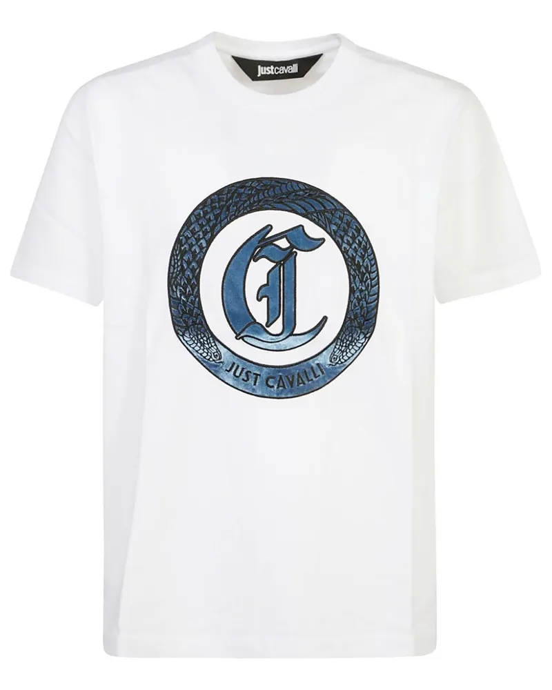 Just Cavalli Ghotic T-Shirt mit Logo-Print - Weiß Weiß
