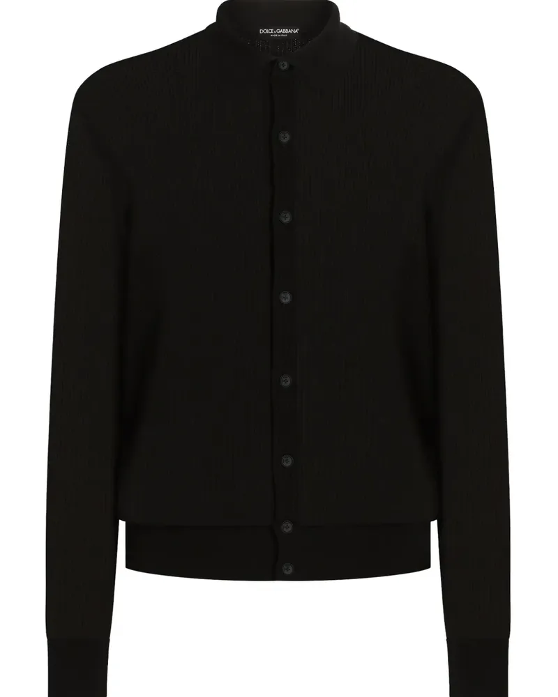 Dolce & Gabbana Hemd aus Rippenstrick - Schwarz Schwarz