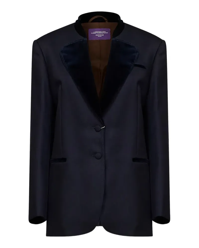 Max Mara Einreihiger Blazer aus Woll-Cavalry-Twill - Ultramarine - Blau Blau
