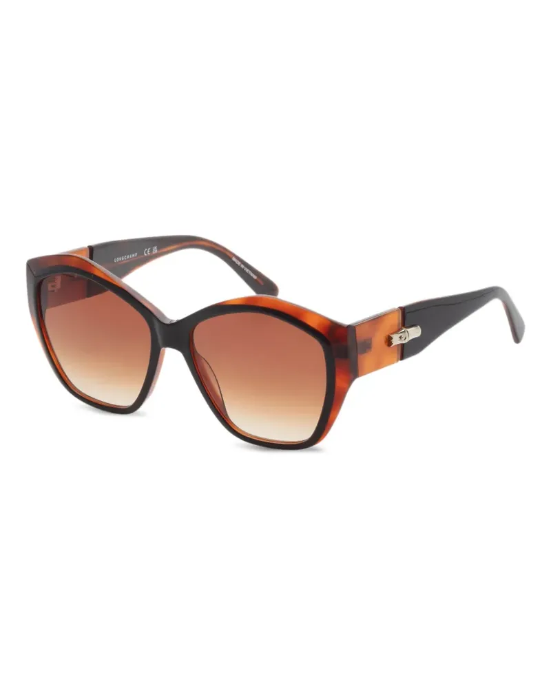 Longchamp Geometrische Sonnenbrille in Schildpattoptik - Braun Braun
