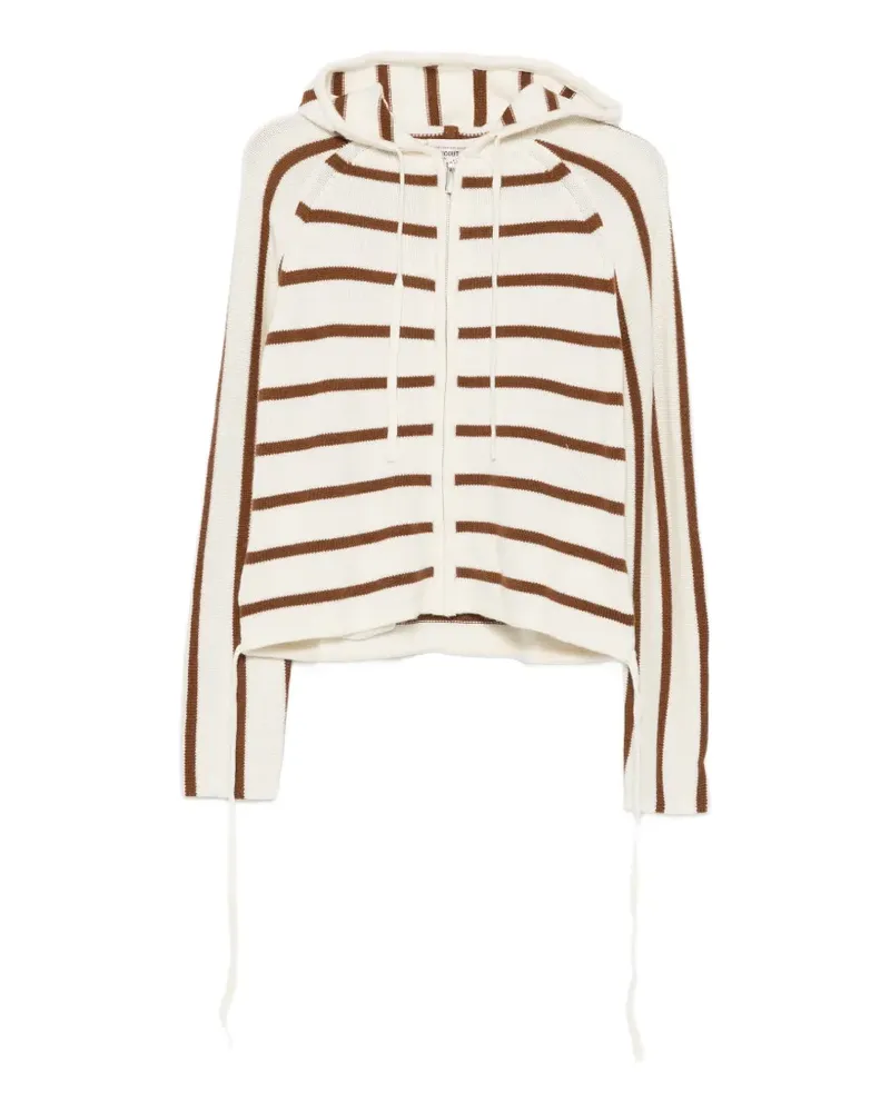 Semicouture striped zip-up hoodie - Nude Nude