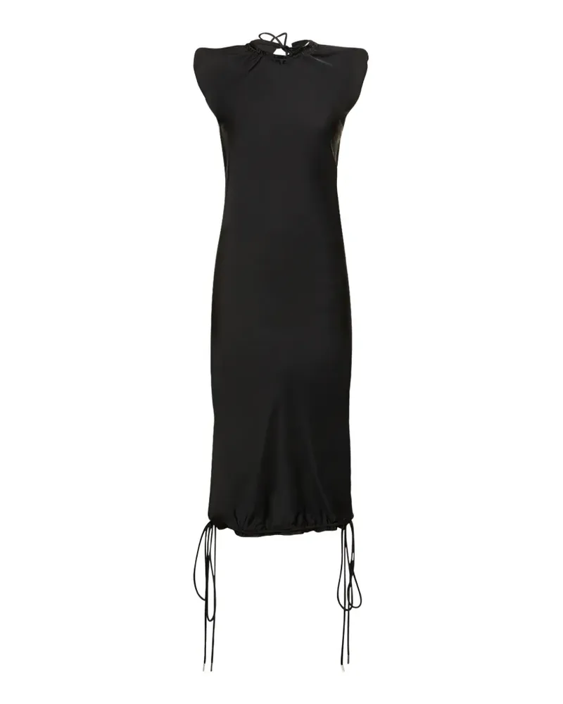 ATTICO Midikleid mit drapierten Trägern - Schwarz Schwarz