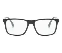 Eckige Brille mit Clip-on-Gläsern