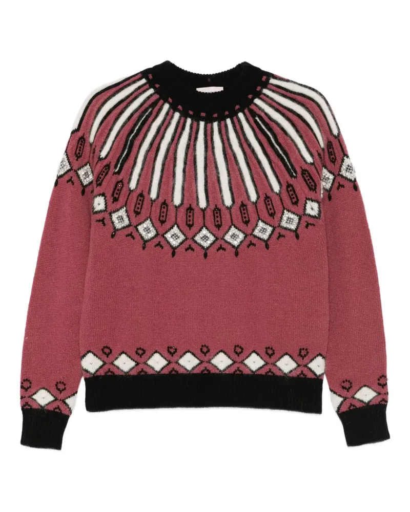 Semicouture Verzierter Adriane Pullover - Rosa Rosa