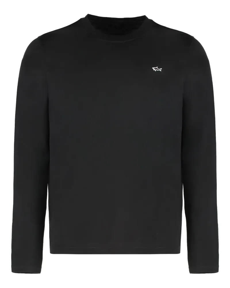 Paul & Shark Langarmshirt mit Logo-Stickerei - Schwarz Schwarz