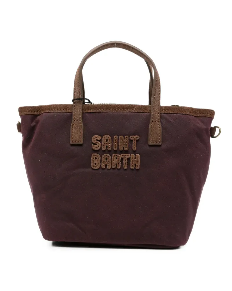 MC2 Saint Barth mini City logo-patch suede-trim tote bag - Rot Rot