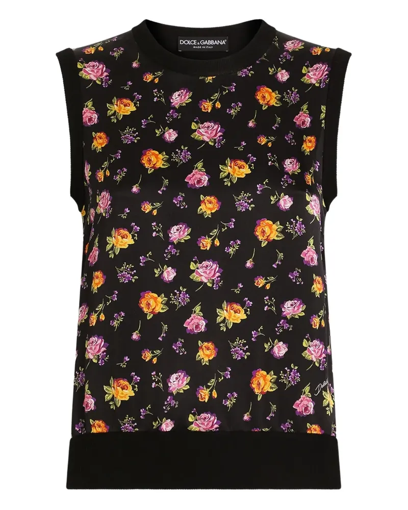 Dolce & Gabbana Tanktop mit Blumen - Schwarz Schwarz