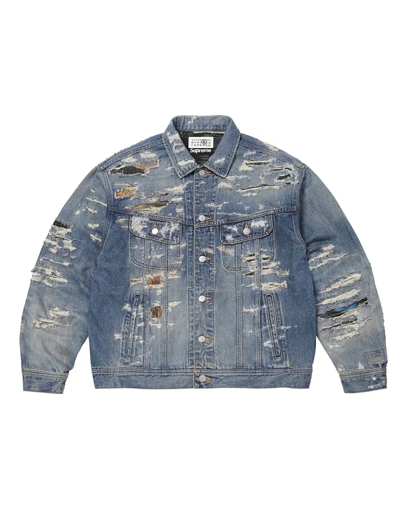 Supreme Being x MM6 Maison Margiela Jeansjacke im Distressed-Look - Blau Blau