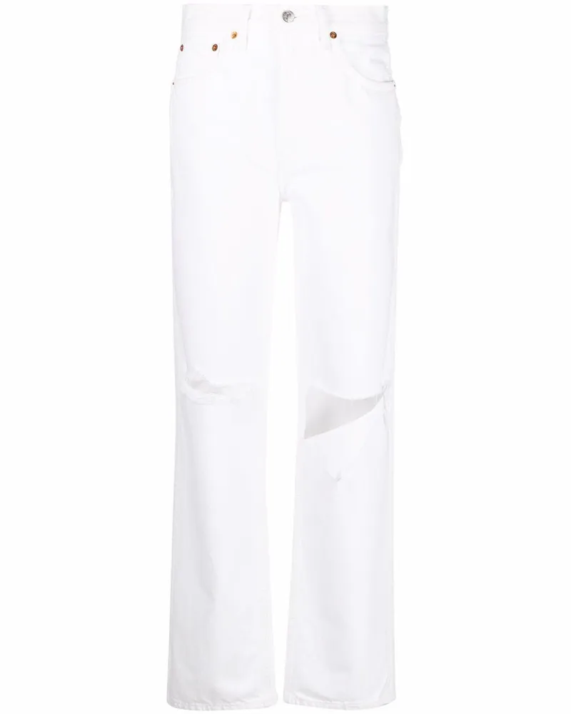 RE/DONE Taillenjeans mit geradem Bein - Weiß Weiß