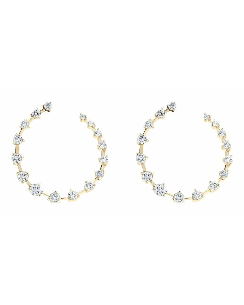 Jade Trau 18kt Gelbgoldcreolen mit Diamanten Gold