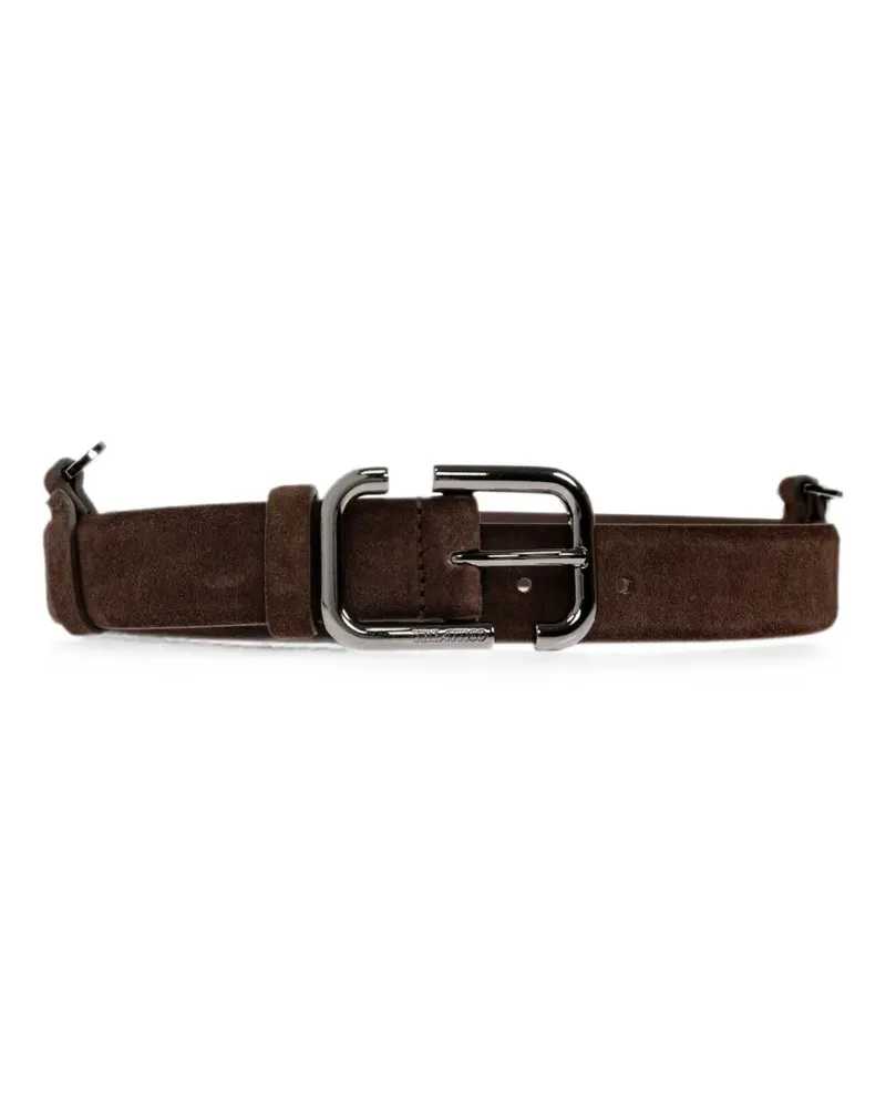 ATTICO chain-detail suede belt - Braun Braun