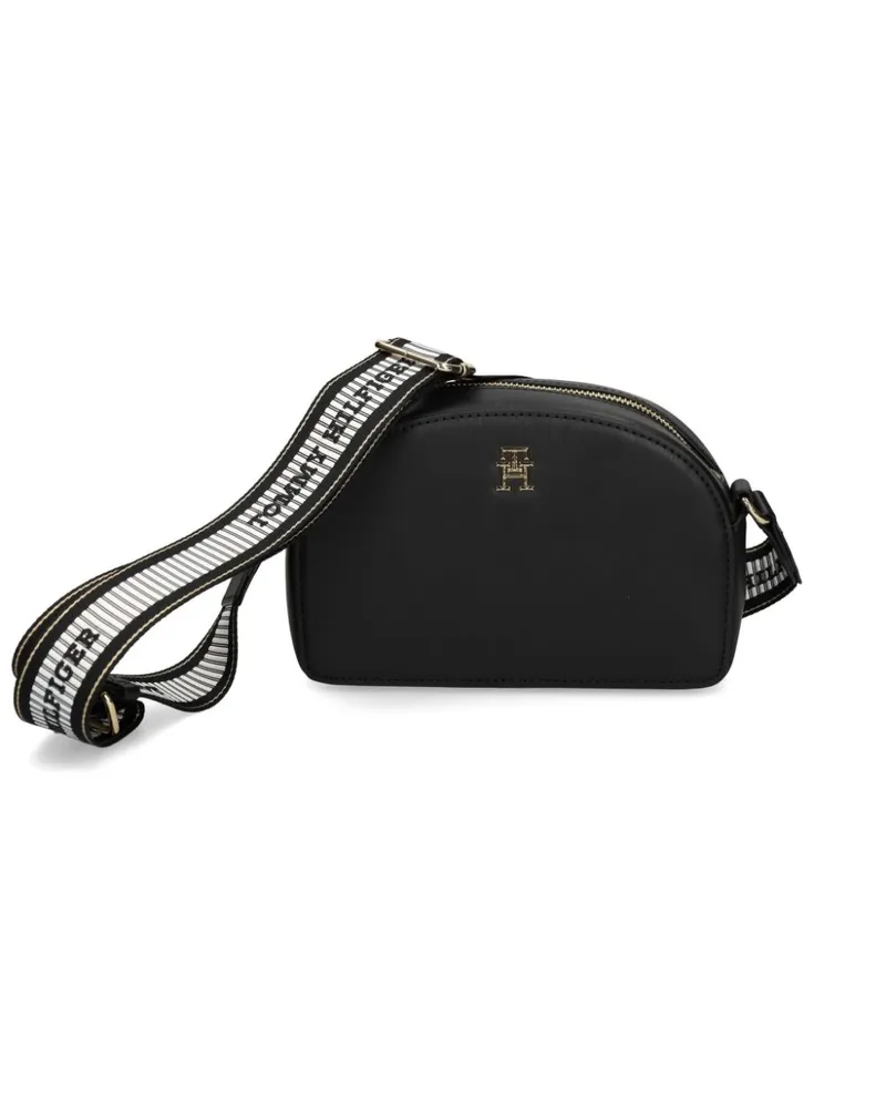 Tommy Hilfiger Schultertasche mit Logo-Schild - Schwarz Schwarz